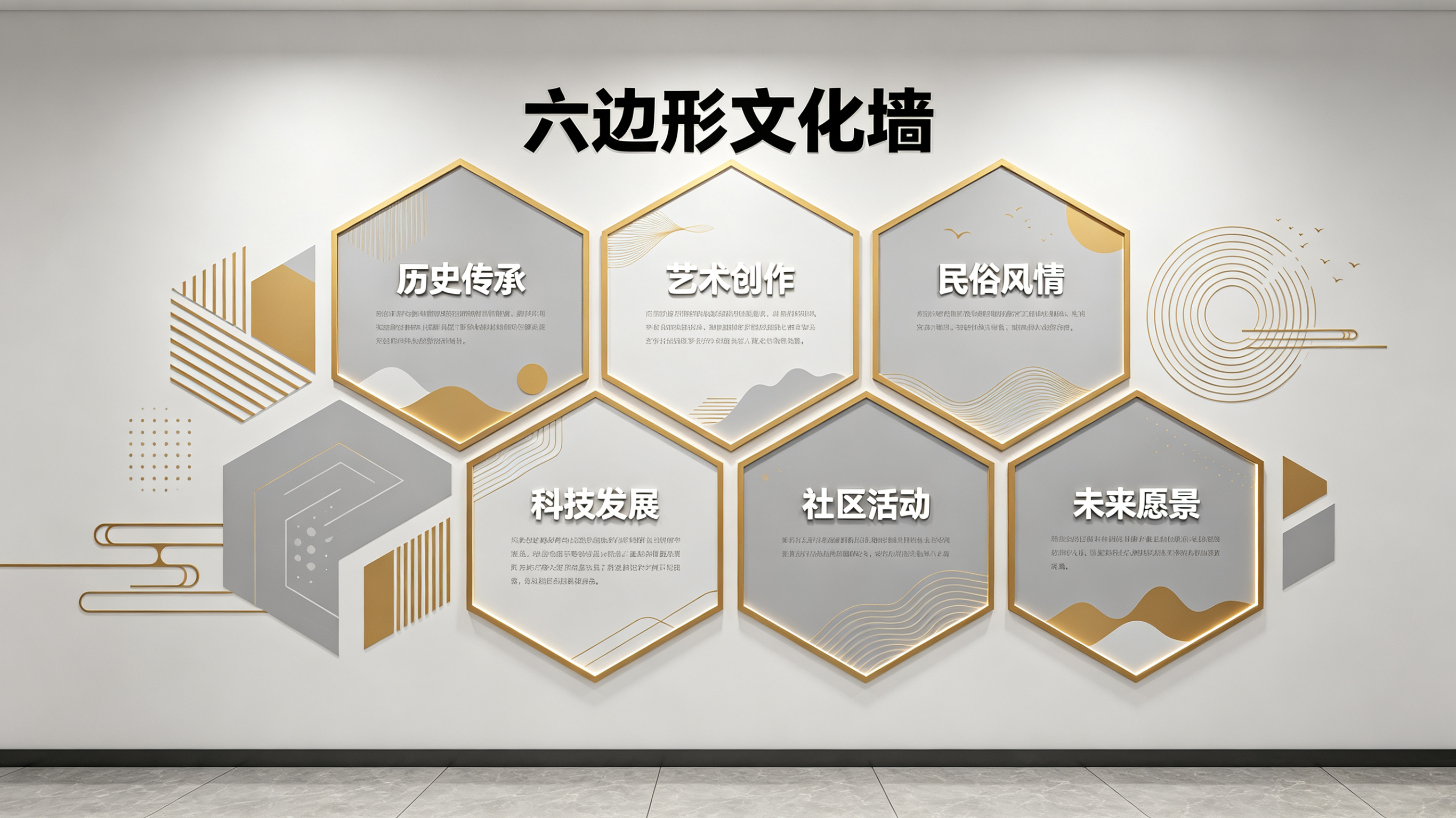 灌阳企业文化墙 | 六边形信息美学
